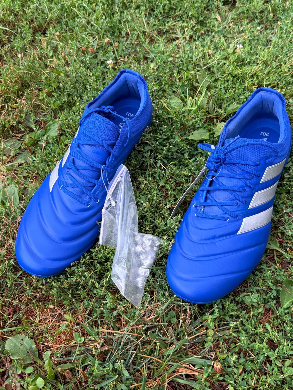 adidas Copa 20.1 SG Elit Men’s Royal Blue Soccer Cleats with Silver StripesSz 12